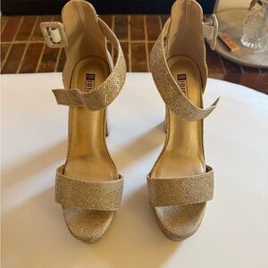 Elegant Gold High Heel Sandals